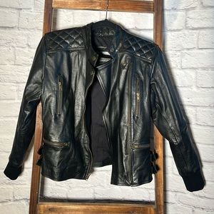 Women’s Black Leather Moto Jacket- Sz. Small